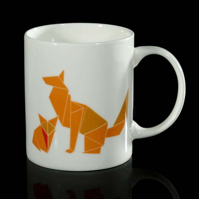 Кружка 350 мл "Оригами лисички"