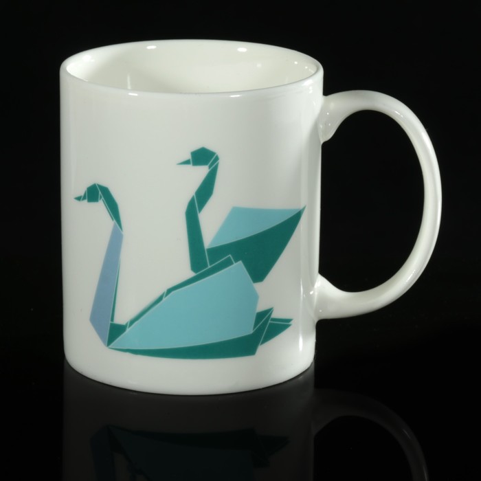 Кружка 350 мл "Оригами лебедя"