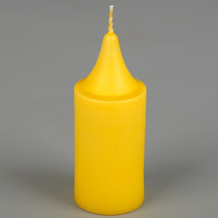 Свеча "Ручная работа" цилиндр, жёлтая, 4х10см