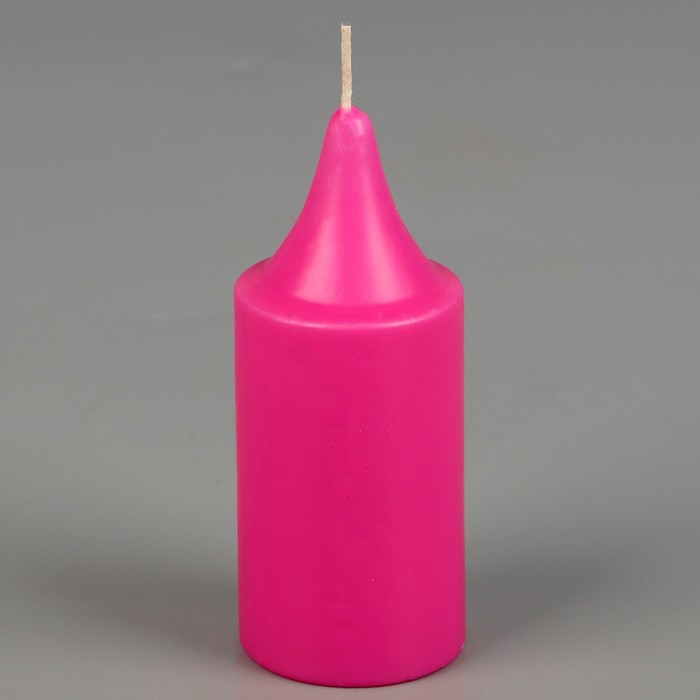 Свеча "Ручная работа" цилиндр, розовая, 4х10см