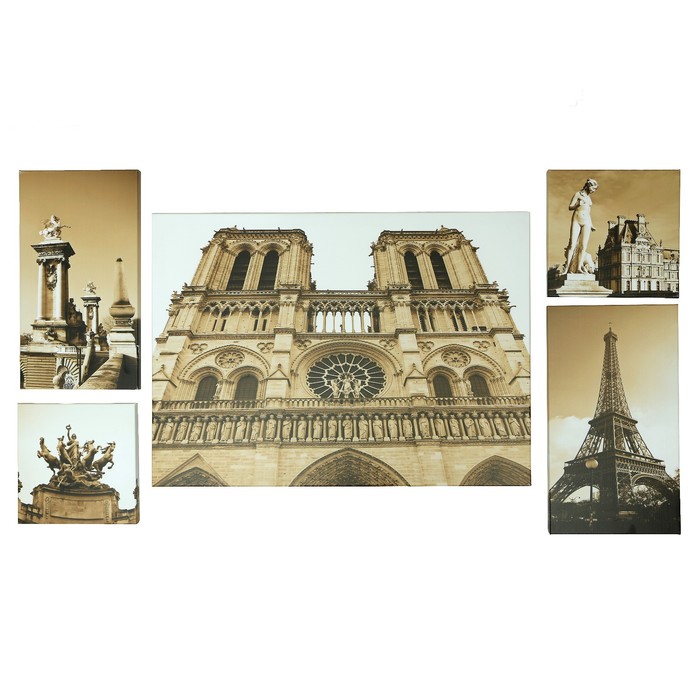 Модульная картина "Достопримечательности" 108х66см (23х23-2шт, 23х42-2шт, 71х52-1 шт)
