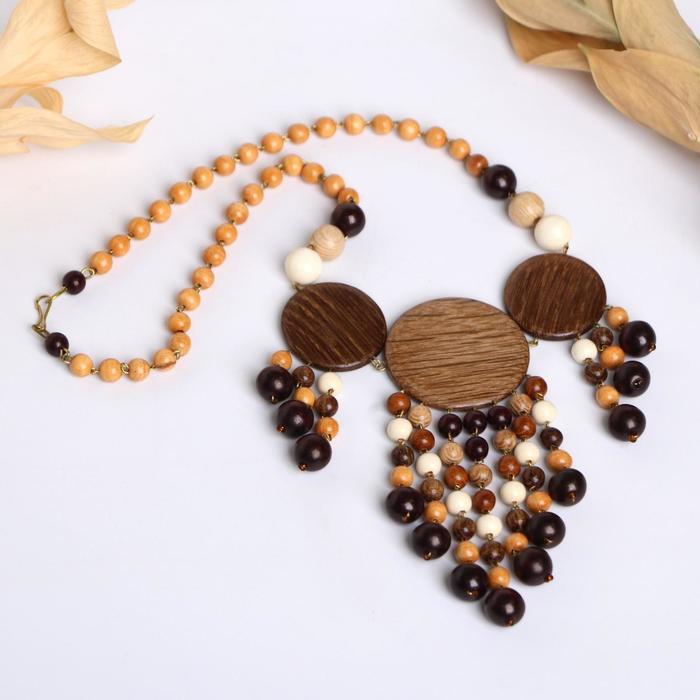 Колье ручная работа, деревянное "Рафаэлло с подвеской", цвет МИКС