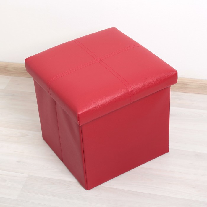 Пуф складной 30х30х30 см "Классика", цвет винный