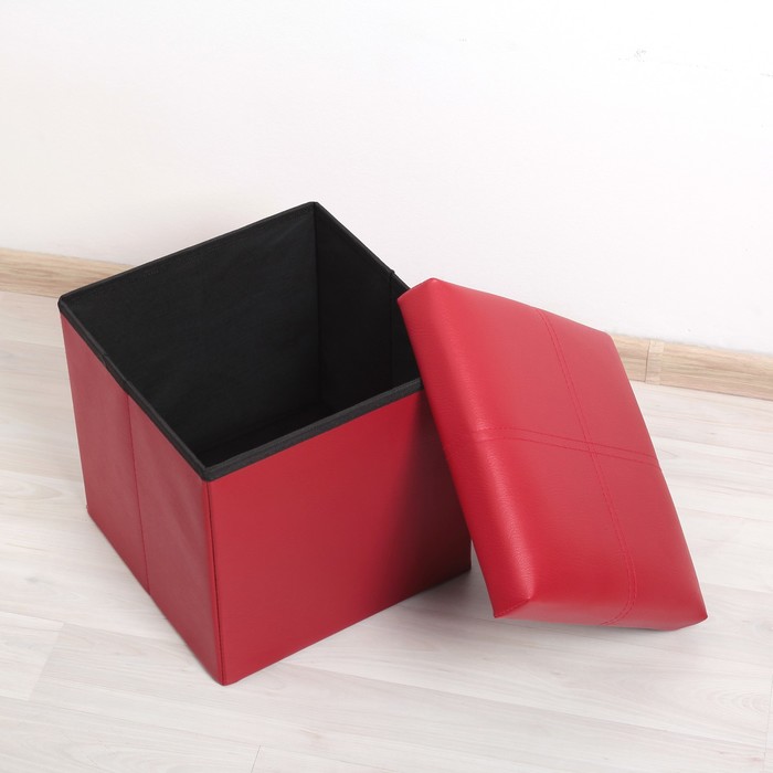 Пуф складной 30х30х30 см "Классика", цвет винный