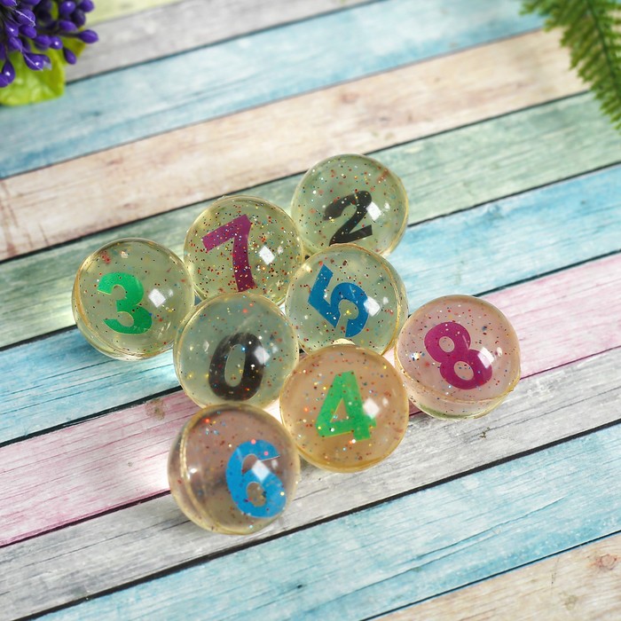 Мяч каучук &quot;Цифры&quot; 3 см, цвета МИКС