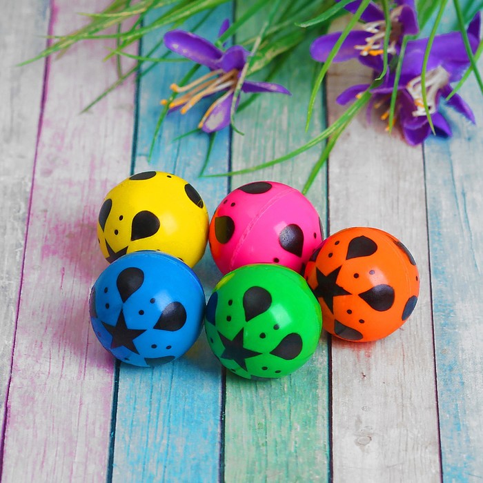 Мяч каучук &quot;Звезда с капельками&quot; 3 см, цвета МИКС