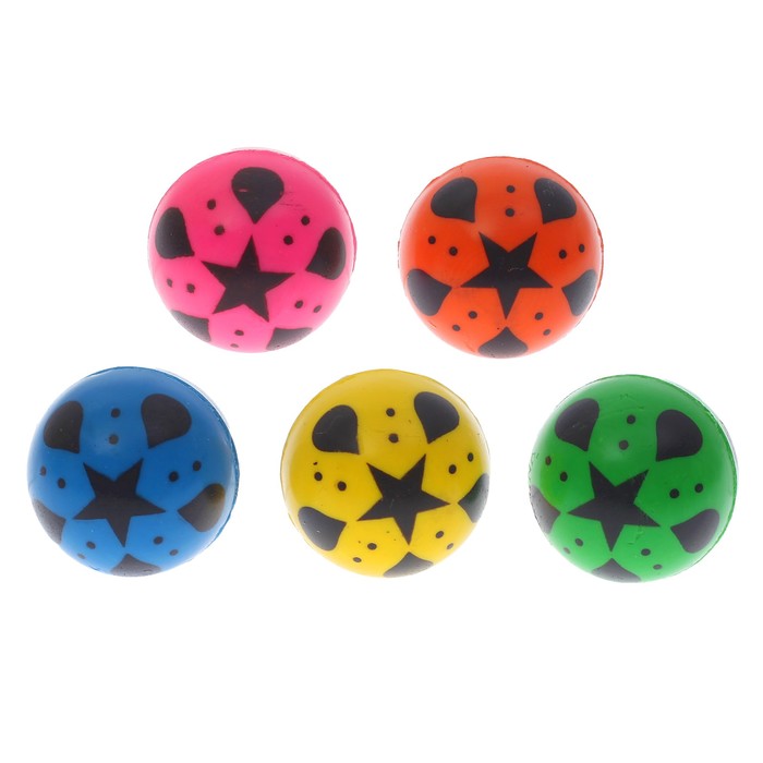 Мяч каучук "Звезда с капельками" 3 см, цвета МИКС