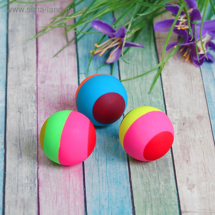 Мяч каучуковый «Полосатик», 3,3 см, цвета МИКС цена и фото