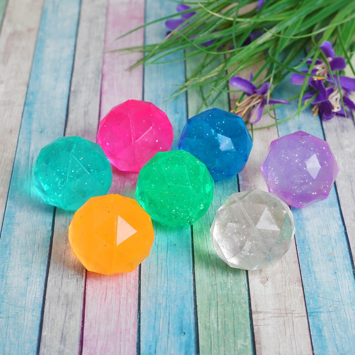 Мяч каучук &quot;Кристал&quot; 4 см, цвета МИКС