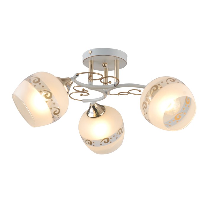 Люстра "Джерри" 3 лампы E27 60Вт белый-золото