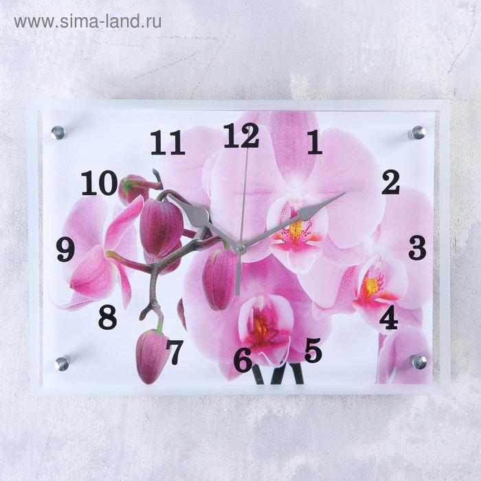 Часы настенные, серия: Цветы, Орхидея, 25х35 см