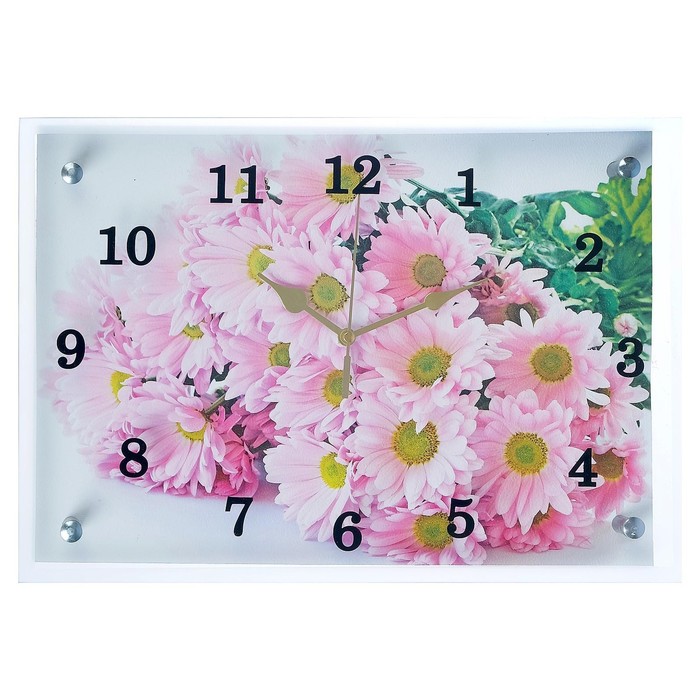 Часы настенные, серия: Цветы, Герберы, 25х35 см