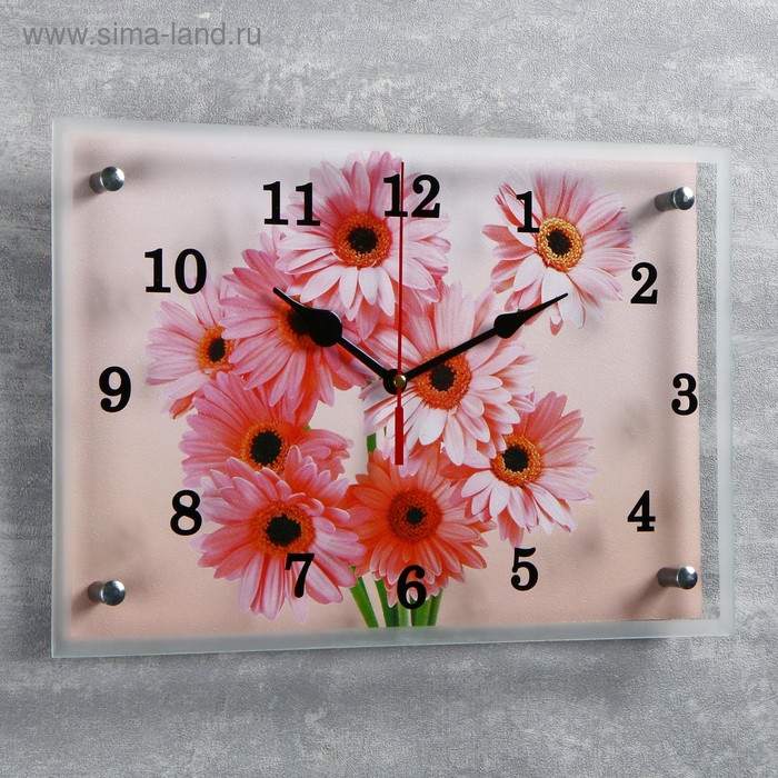 фото Часы настенные, серия: цветы, "ромашки", 25 х 35 см сюжет