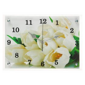 Часы настенные, серия: Цветы, "Тюльпаны", 25х35 см микс