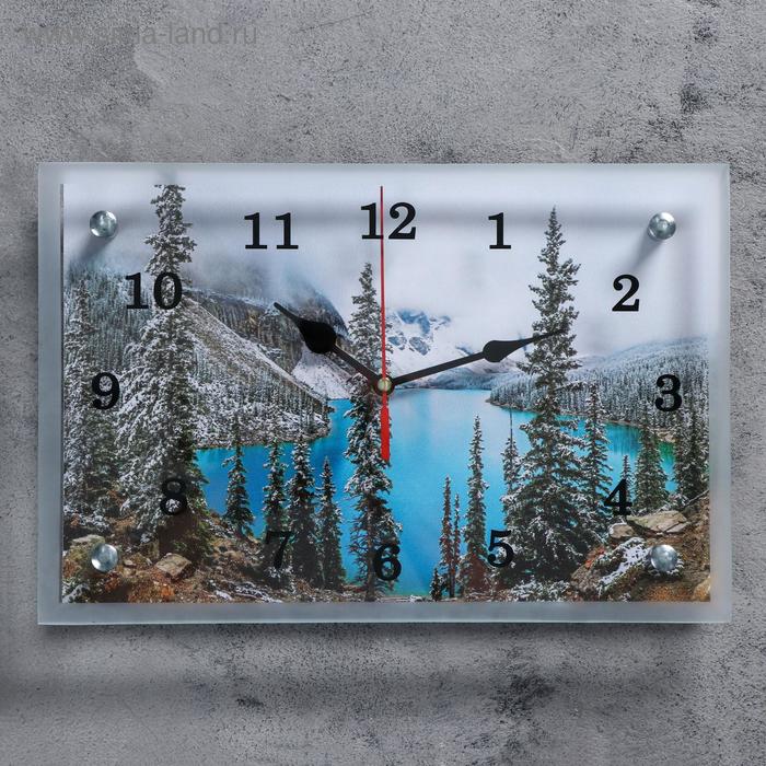 фото Часы настенные, серия: природа, "горное озеро", 20х30 см сюжет