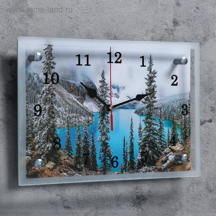 фото Часы настенные, серия: природа, "горное озеро", 20х30 см сюжет
