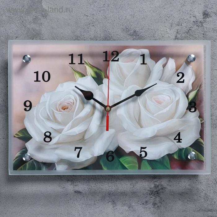Часы настенные, серия: Цветы, Розы, 20х30 см