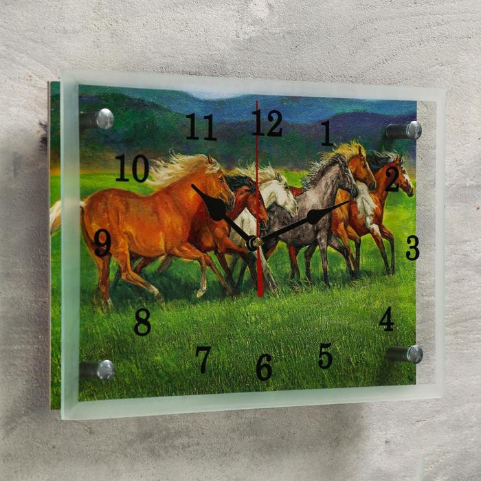 Часы настенные "Лошади", 20х30 см микс