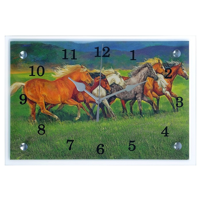 Часы настенные "Лошади", 20х30 см микс