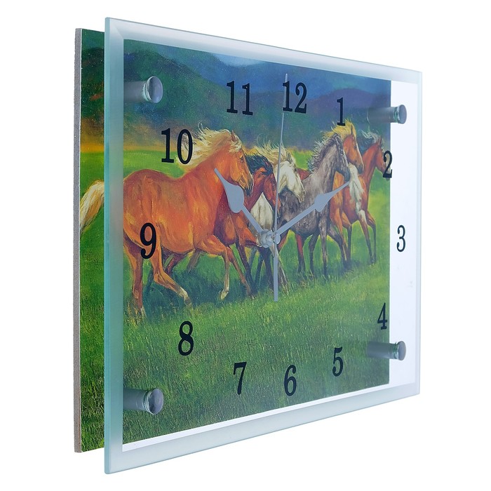Часы настенные "Лошади", 20х30 см микс