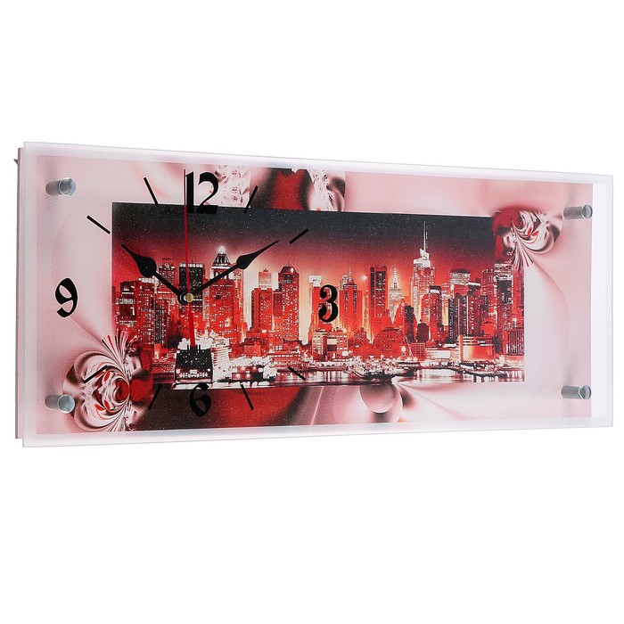 Часы настенные "Ночной город", 20х50 см