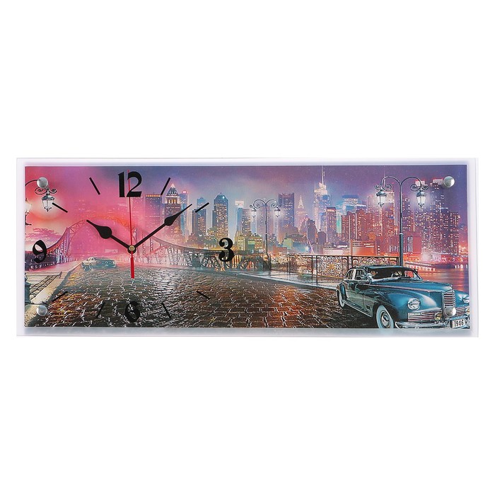 Часы настенные "Ночной город", 20х50 см