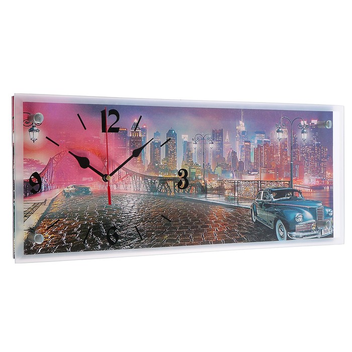 Часы настенные "Ночной город", 20х50 см