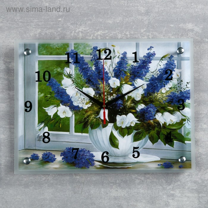 Часы настенные, серия: Цветы, Цветы в вазе, 30х40 см