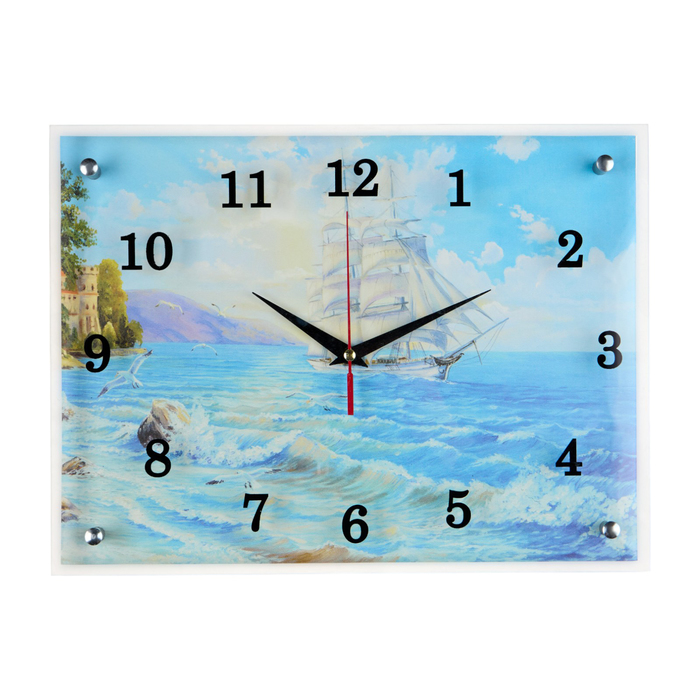Часы настенные, серия: Море, Корабль, 30х40 см часы настенные море ракушка 20х26 см