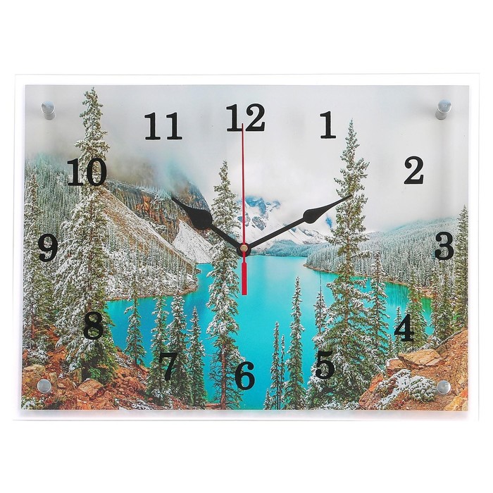 часы настенные серия город ласточкино гнездо 30х40 см Часы настенные, серия: Природа, Горное озеро, 30х40 см