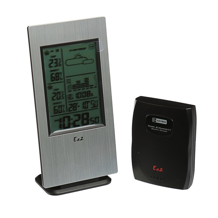 Метеостанция Ea2 AL808, прогноз погоды, влажность, радио-датчик, серый