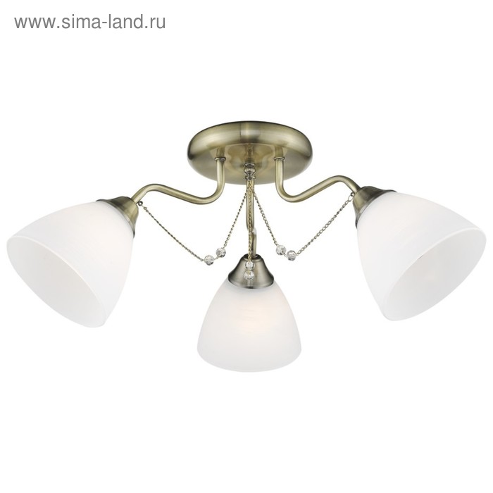 

Люстра «Виолетта», 3x60Вт E27, бронза, белый 58x58x24,5 см