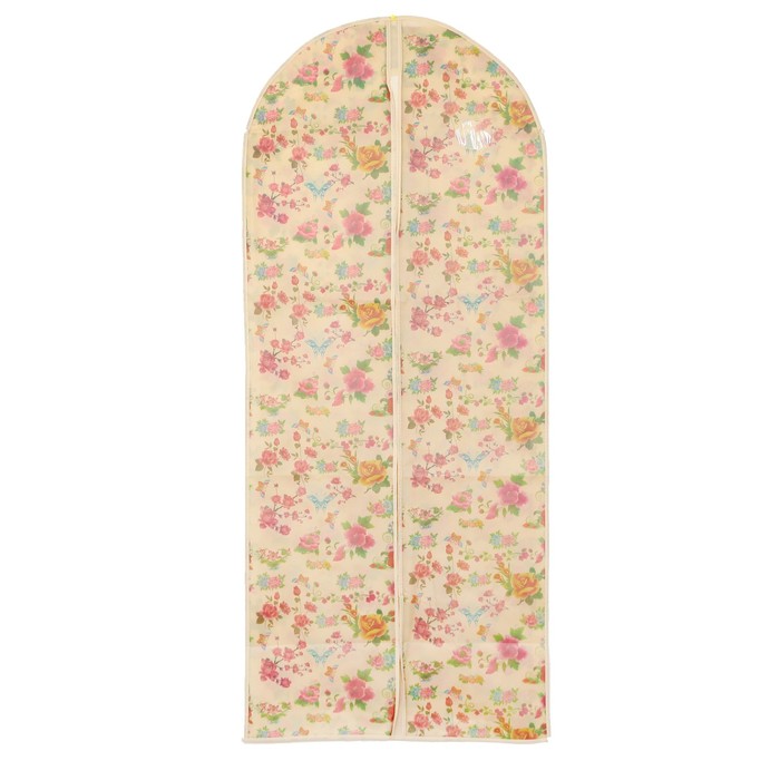 Чехол для одежды (спанбонд) 58х137 см, "Цветы"