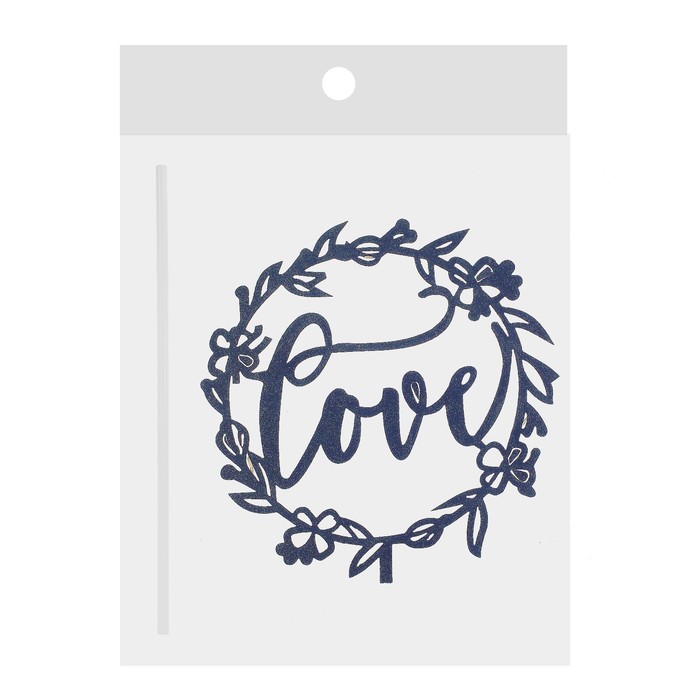 Топпер Love в цветочном круге, цвет чёрный