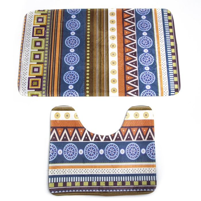 Набор ковриков для ванной и туалета 2 шт "Инди"