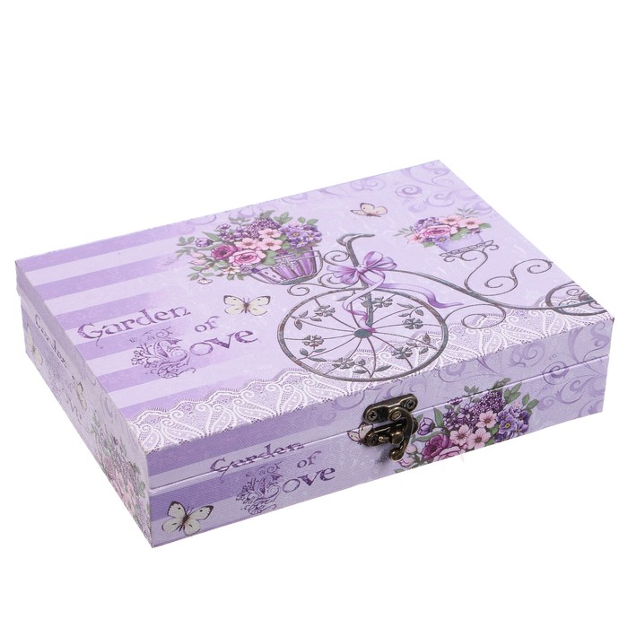 Шкатулка дерево "Велосипед с корзиной цветов" 5,5х24х17 см