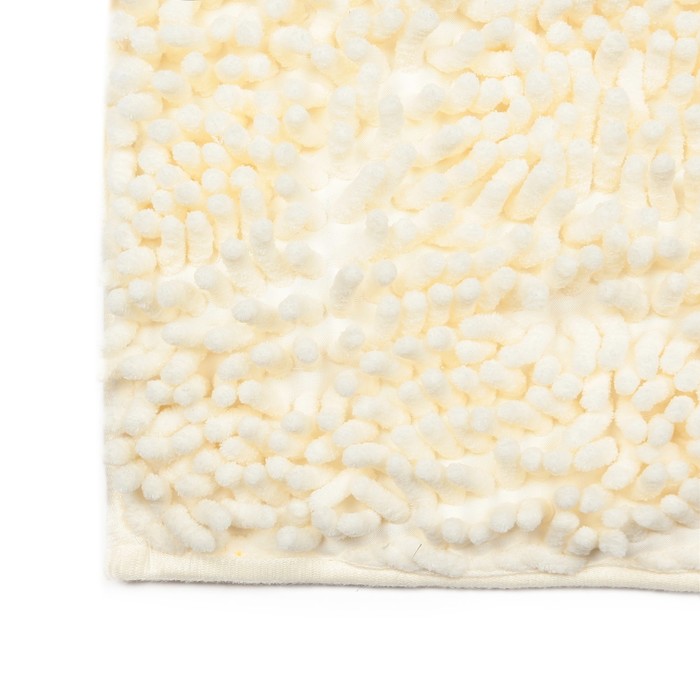 Коврик для ванной "Букли длинные", цвет белый