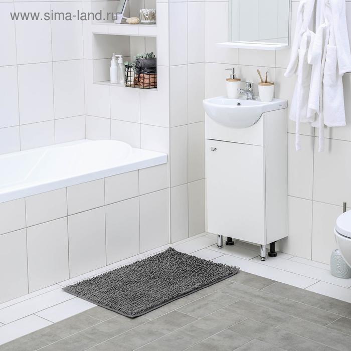 Коврик для ванной Доляна «Букли длинные», 49×75,5 см, цвет серый коврик для ванной доляна букли длинные 50×80 см длина букли 2 см цвет светло серый