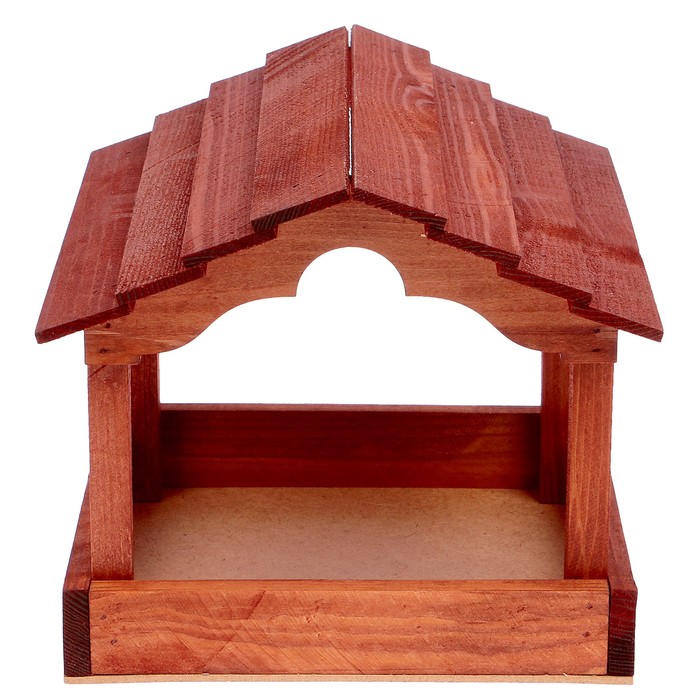 Кормушка "Домик" деревянная, мокко, 22х20х21см