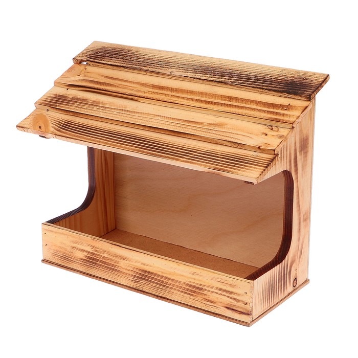 Кормушка "Тент" деревянная, экзотик, 11х24х19см