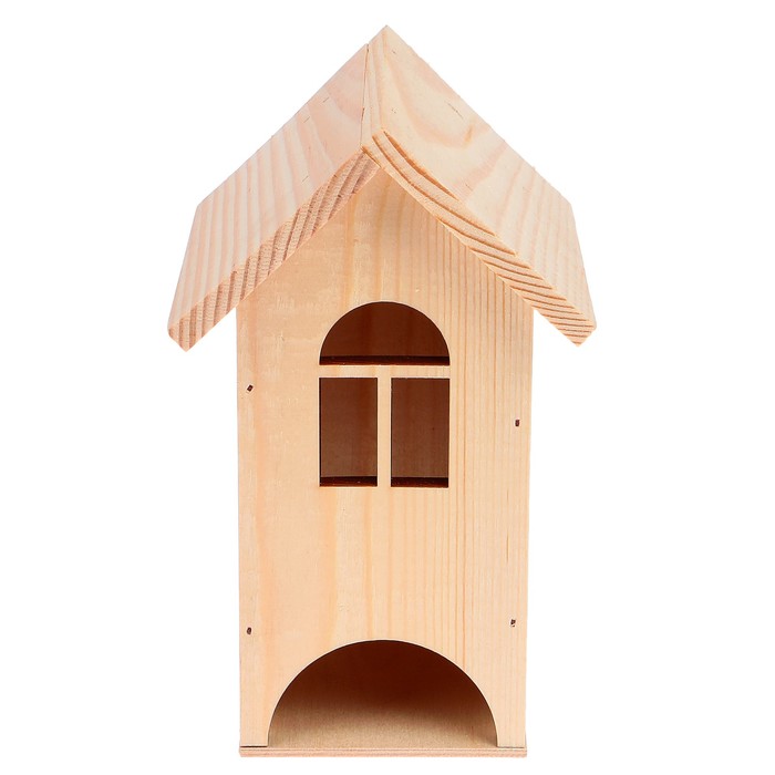 Чайный домик из массива СОСНЫ, натуральный, 9,5х9,5х18см
