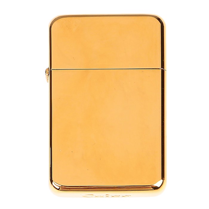 Зажигалка с крышкой, бензин, золотистая, 3.5х6 см