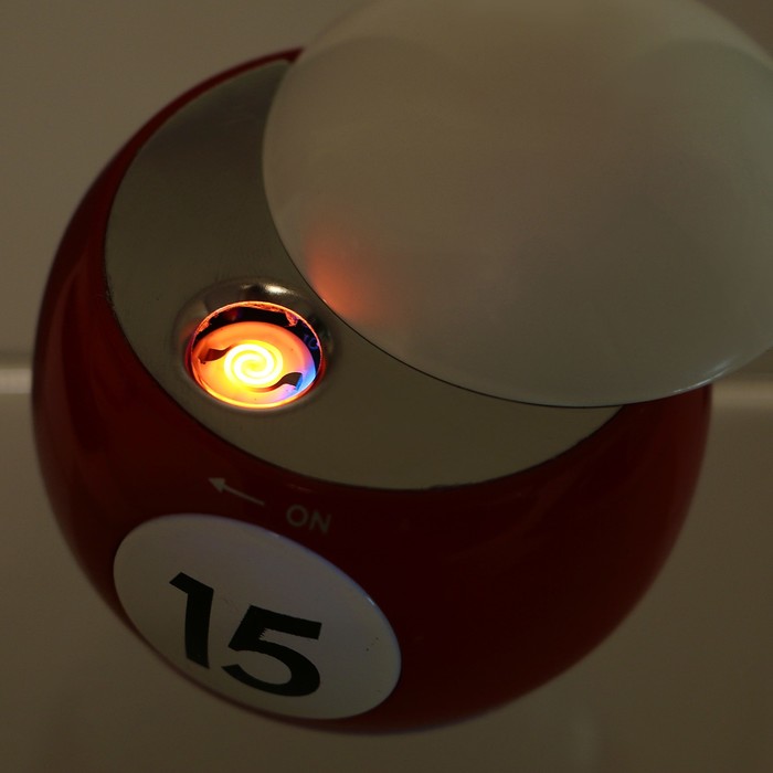 Зажигалка электронная, бильярдный шар, от USB, микс цвета и цифр, 5,5*5,5 см