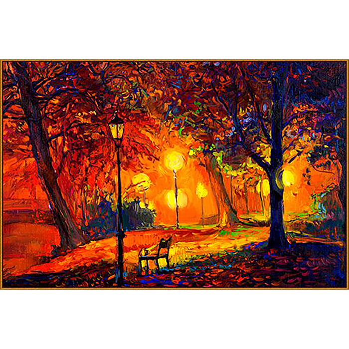 Алмазная мозаика "Осенний сквер", 33 цвета