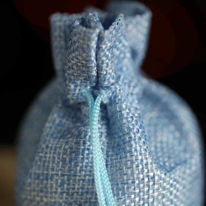 фото Мешочек подарочный из холщи, голубой, 10 х 14 см