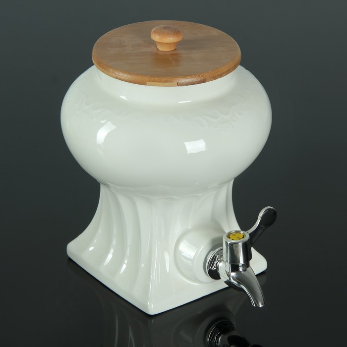 Набор питьевой "Эстет", 13 предметов: бочонок 1 л с краником, 6 кружек 200 мл, 6 подставок