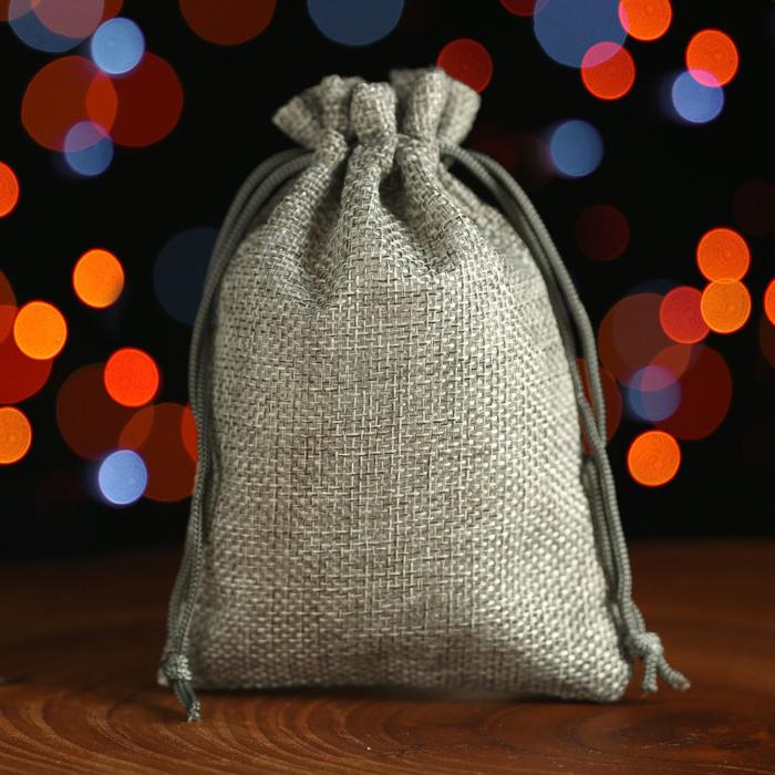 Мешочек подарочный из холщи, белый, 10 х 14 см