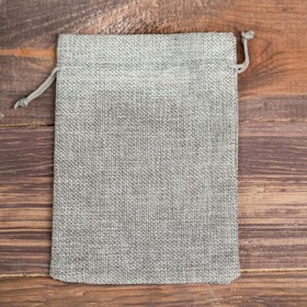 Мешочек подарочный из холщи, серый, 13 х 18 см