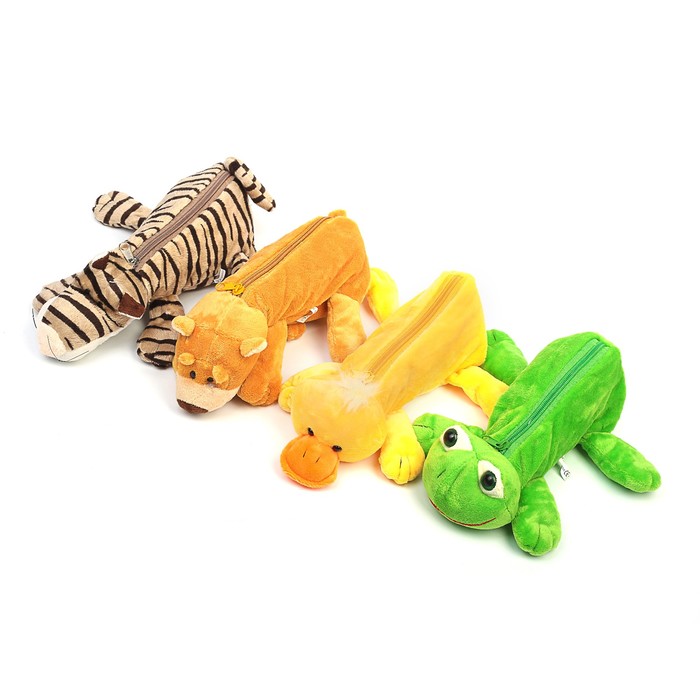 Пенал школьный на молнии МИКС Зверушки Calligrata