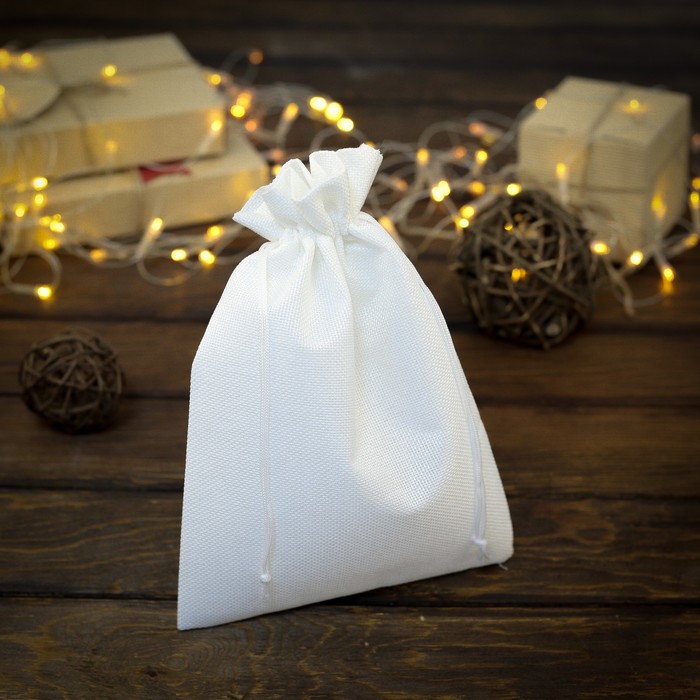 Мешочек подарочный из холщи, белый, 20 х 28 см